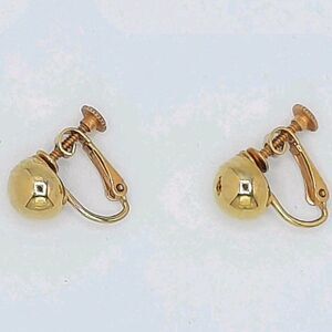 Vintage Napier Gold Tone Ball Earrings Screw On /Spring Back Combo/Signed